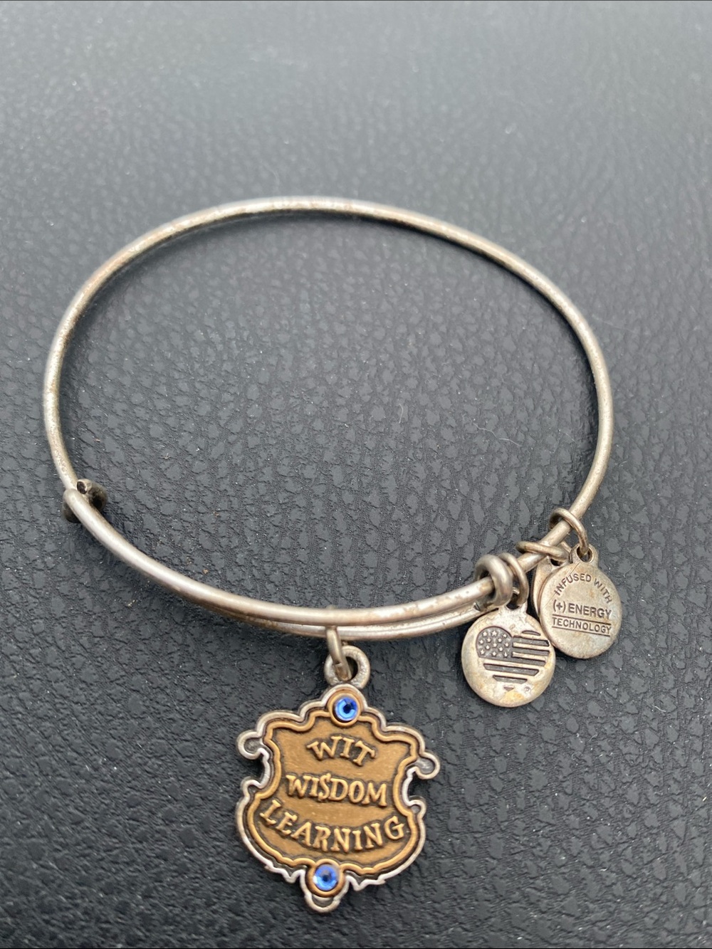 Alex and Ani Gold and Blue 'Harry potter wit Wisdom Learning'  Bangle Bracelet